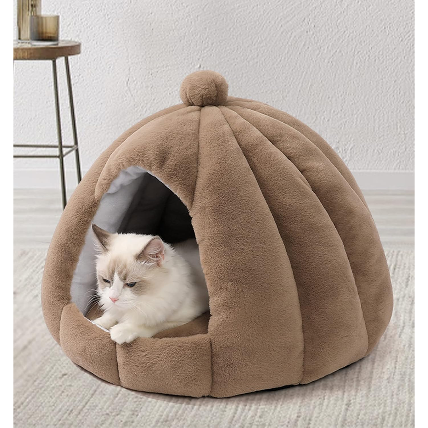 Village Care Large Igloo Pet Bed Brown Village Care Large Igloo Pet Bed Brown