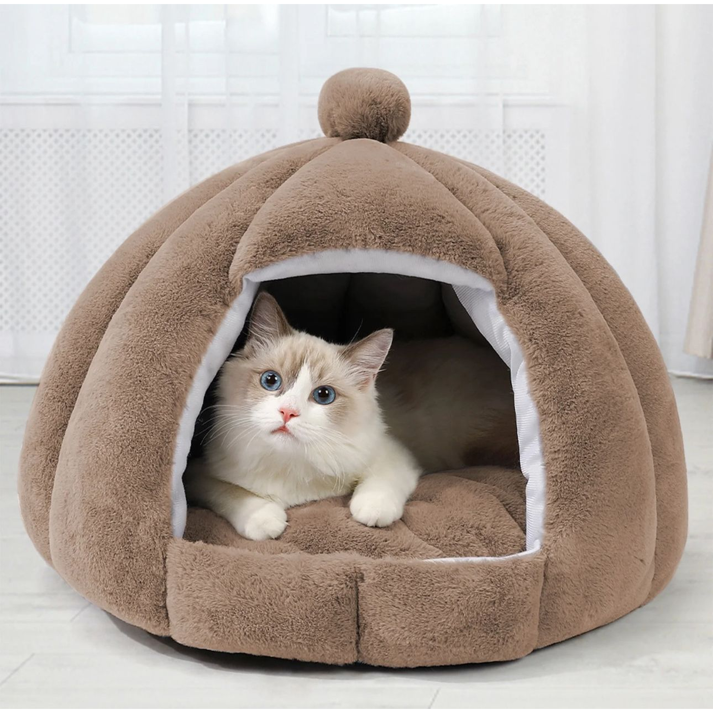 Village Care Large Igloo Pet Bed Brown Village Care Large Igloo Pet Bed Brown