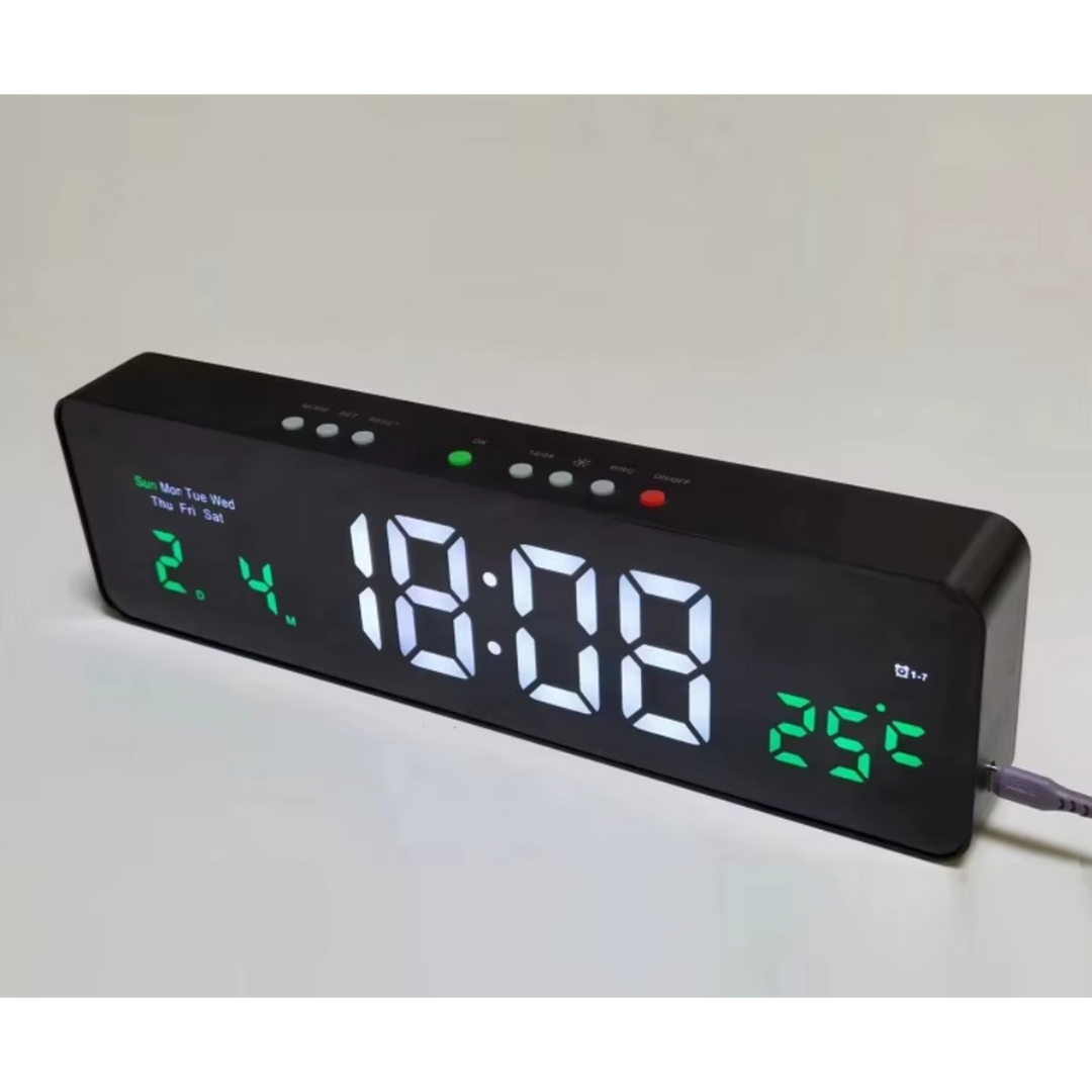 Generic Large Rechargeable Wooden LED Clock