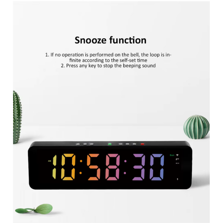 Generic Large Rechargeable Wooden LED Clock