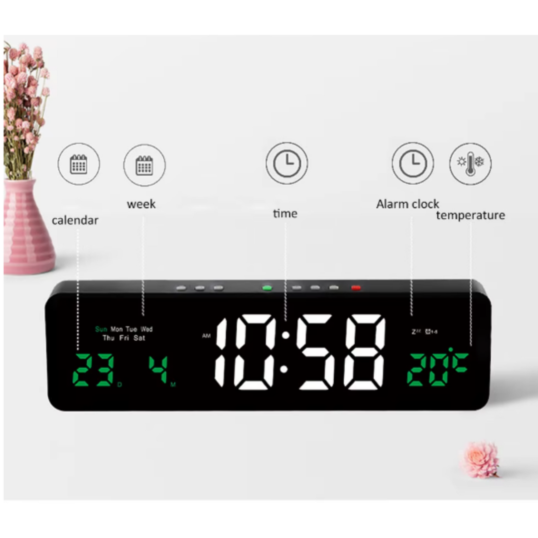 Generic Large Rechargeable Wooden LED Clock
