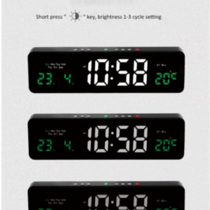 Generic Large Rechargeable Wooden LED Clock