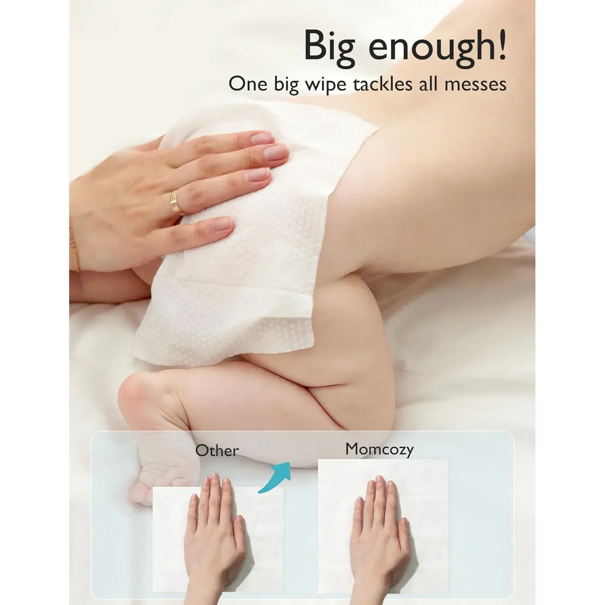 Momcozy largest water wipes, 60 count