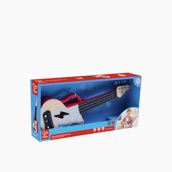 Hape Learn with Lights Ukulele - Red