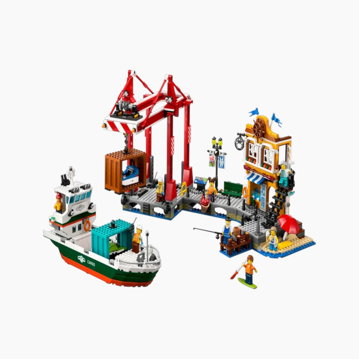 Lego Seaside Harbor With Cargo Ship Construction Set