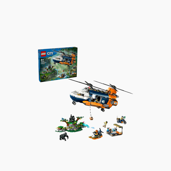 Lego City Jungle Explorer Helicopter At Base Camp Set