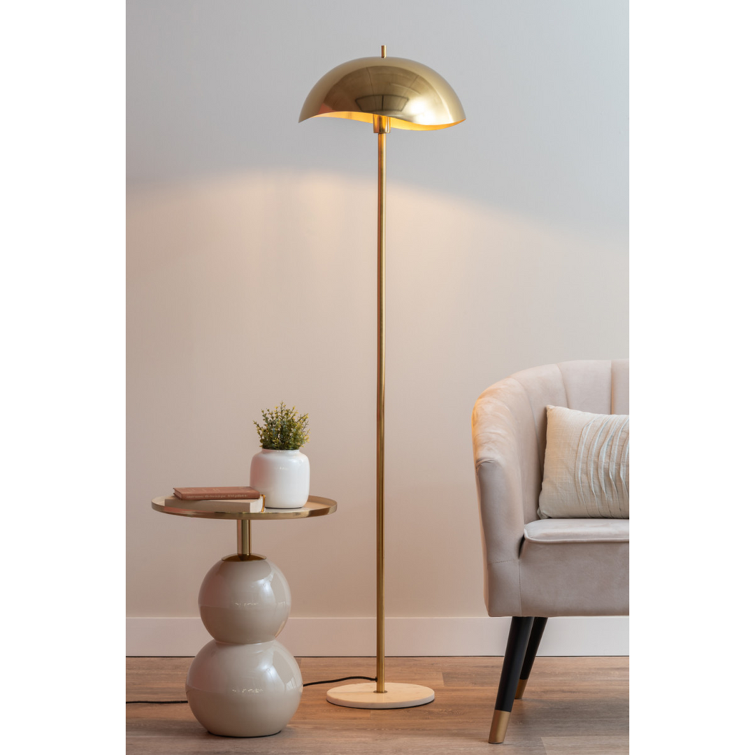 Leitmotiv Waved Floor Lamp - Gold Plated
