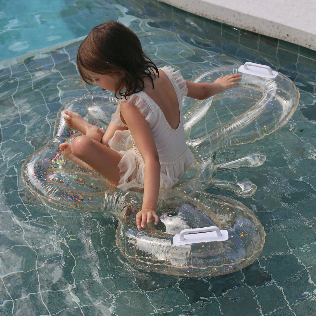 SunnyLife butterfly lie-on pool float with glitter