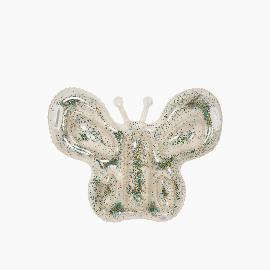SunnyLife butterfly-shaped lie-on pool float with glitter