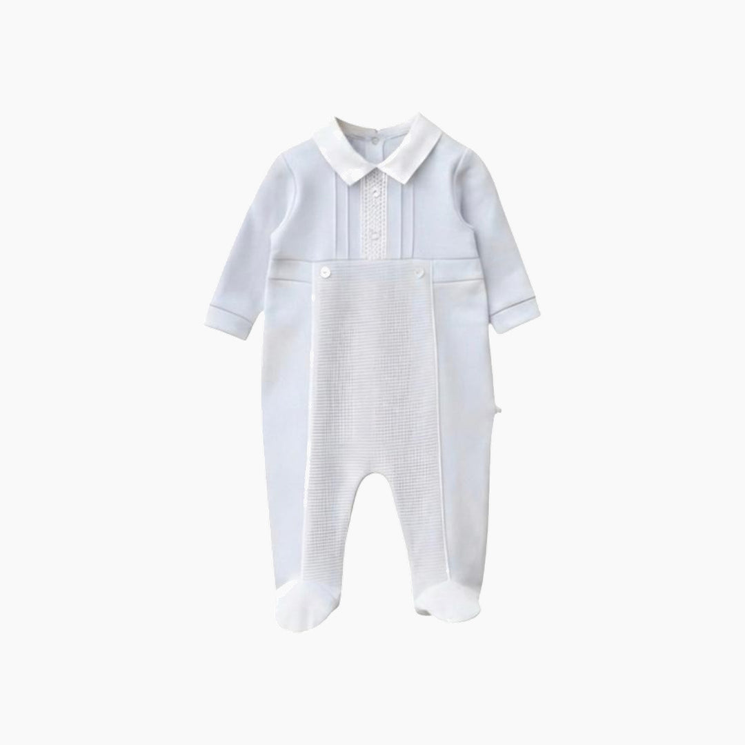 Baby blue one-piece baby romper, size 0-3 months