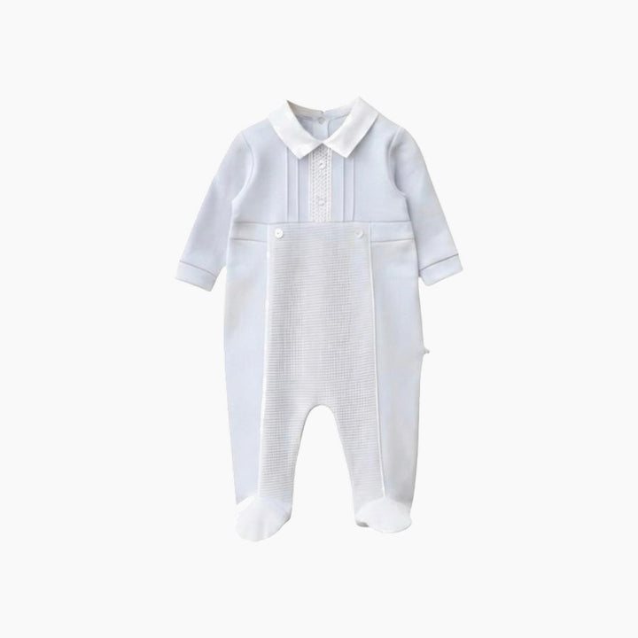 Baby blue one-piece baby romper, size 0-3 months