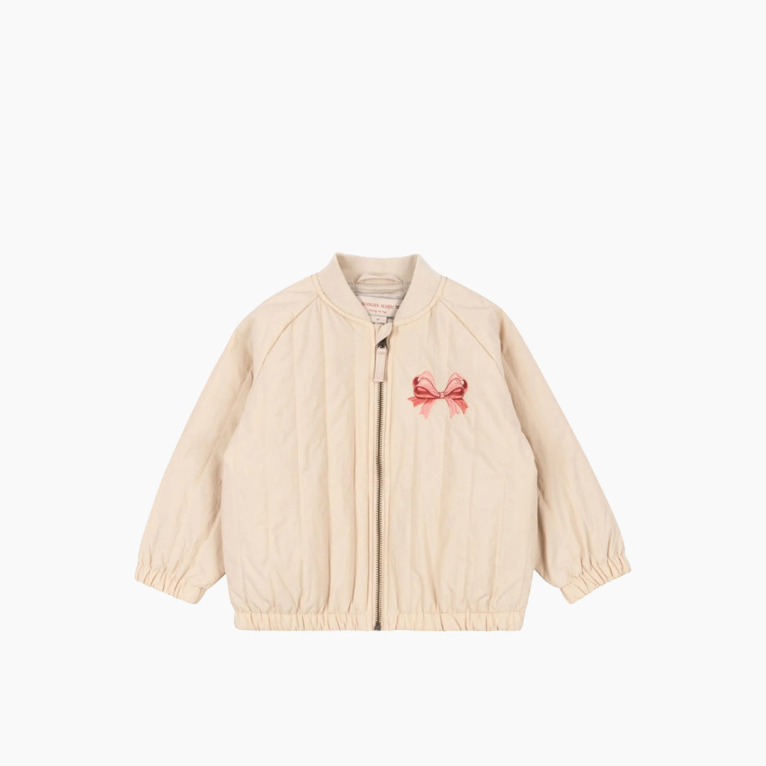 Konges Kids lightweight bow zip jacket in cream for 18 months