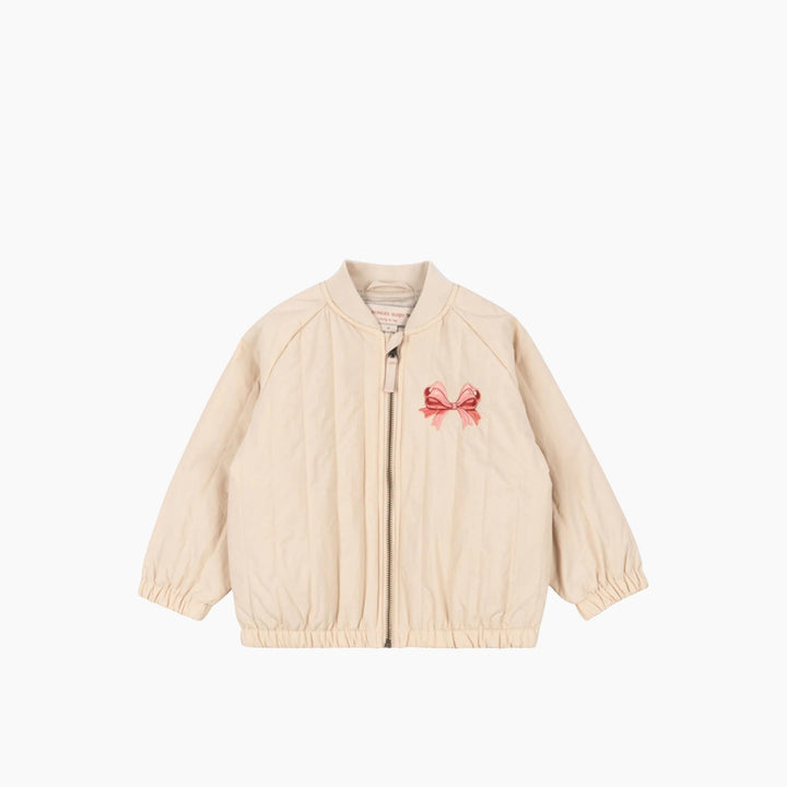 Konges Kids lightweight bow zip jacket in cream for 18 months