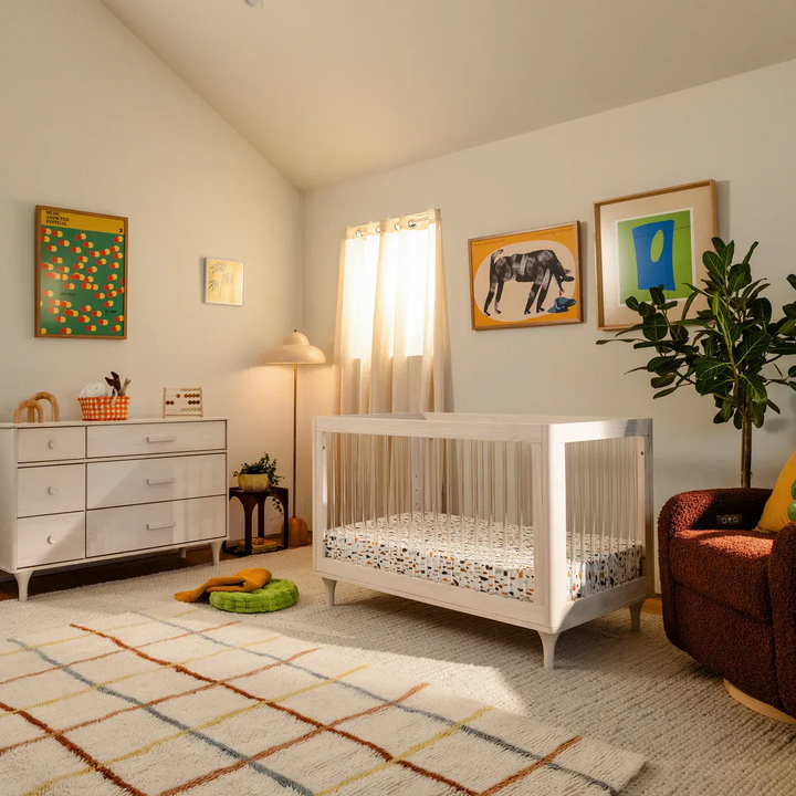 Babyletto Lolly 3-in-1 Convertible Crib - Washed Natural / Acrylic - HUNA