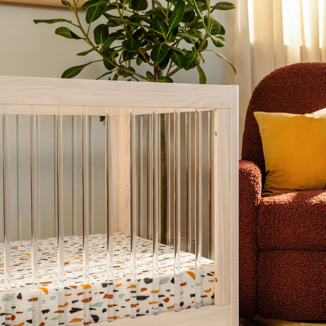 Babyletto Lolly 3-in-1 Convertible Crib - Washed Natural / Acrylic - HUNA
