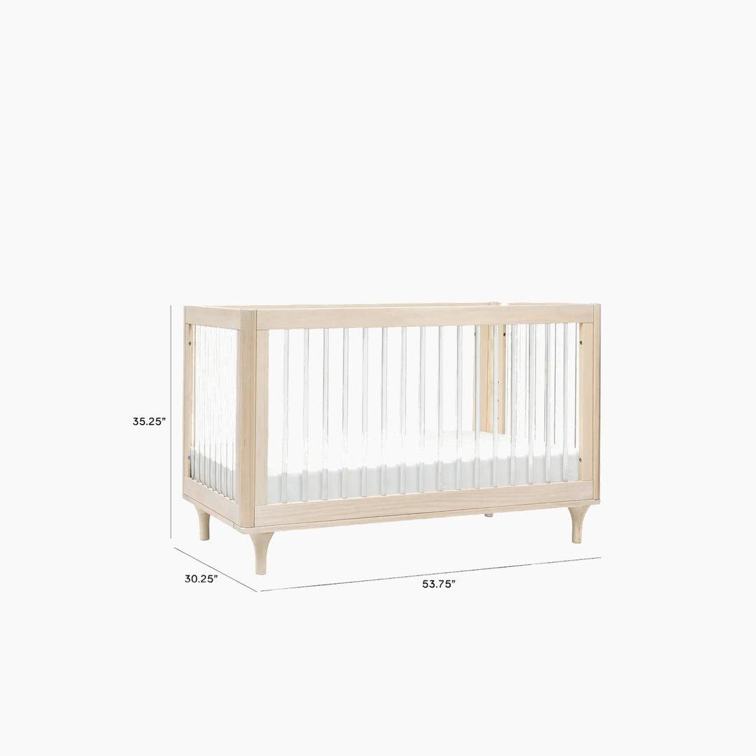 Babyletto Lolly 3-in-1 Convertible Crib - Washed Natural / Acrylic - HUNA