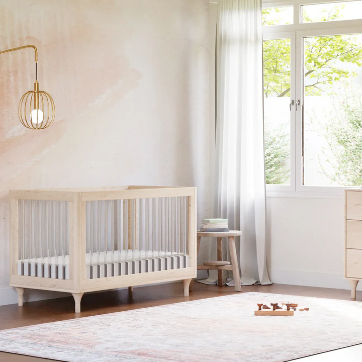 Babyletto Lolly 3-in-1 Convertible Crib - Washed Natural / Acrylic - HUNA