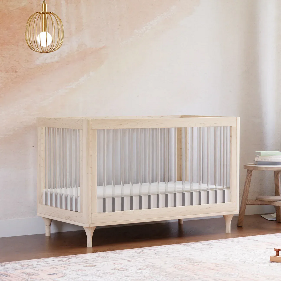 Babyletto Lolly 3-in-1 Convertible Crib - Washed Natural / Acrylic - HUNA
