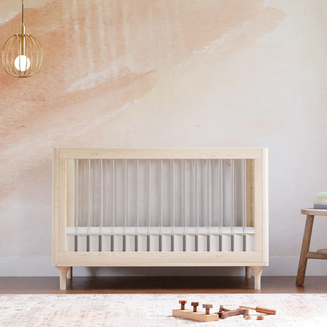 Babyletto Lolly 3-in-1 Convertible Crib - Washed Natural / Acrylic - HUNA