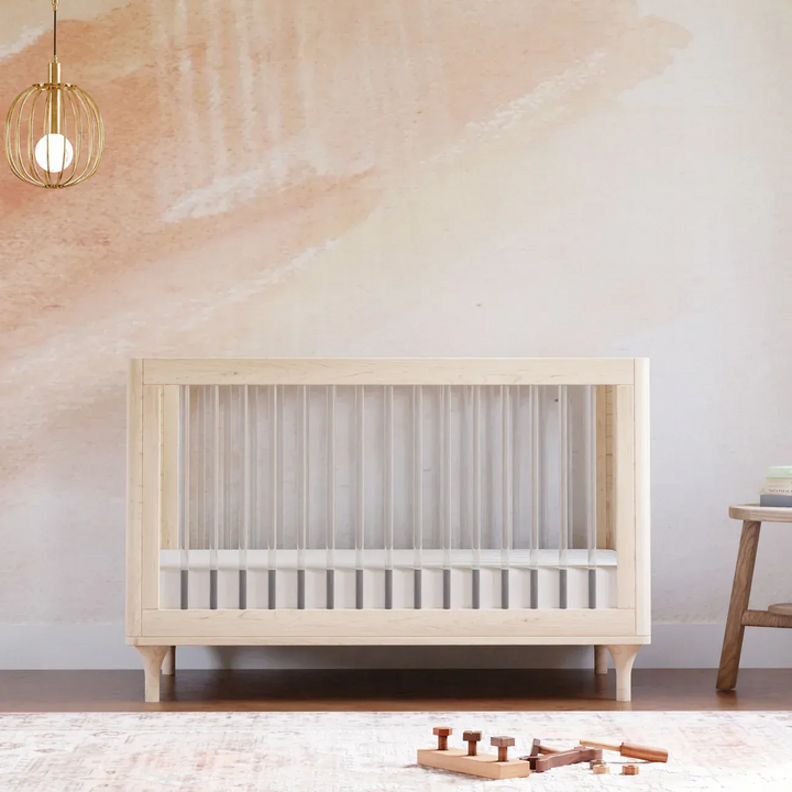 Babyletto Lolly 3-in-1 Convertible Crib - Washed Natural / Acrylic - HUNA