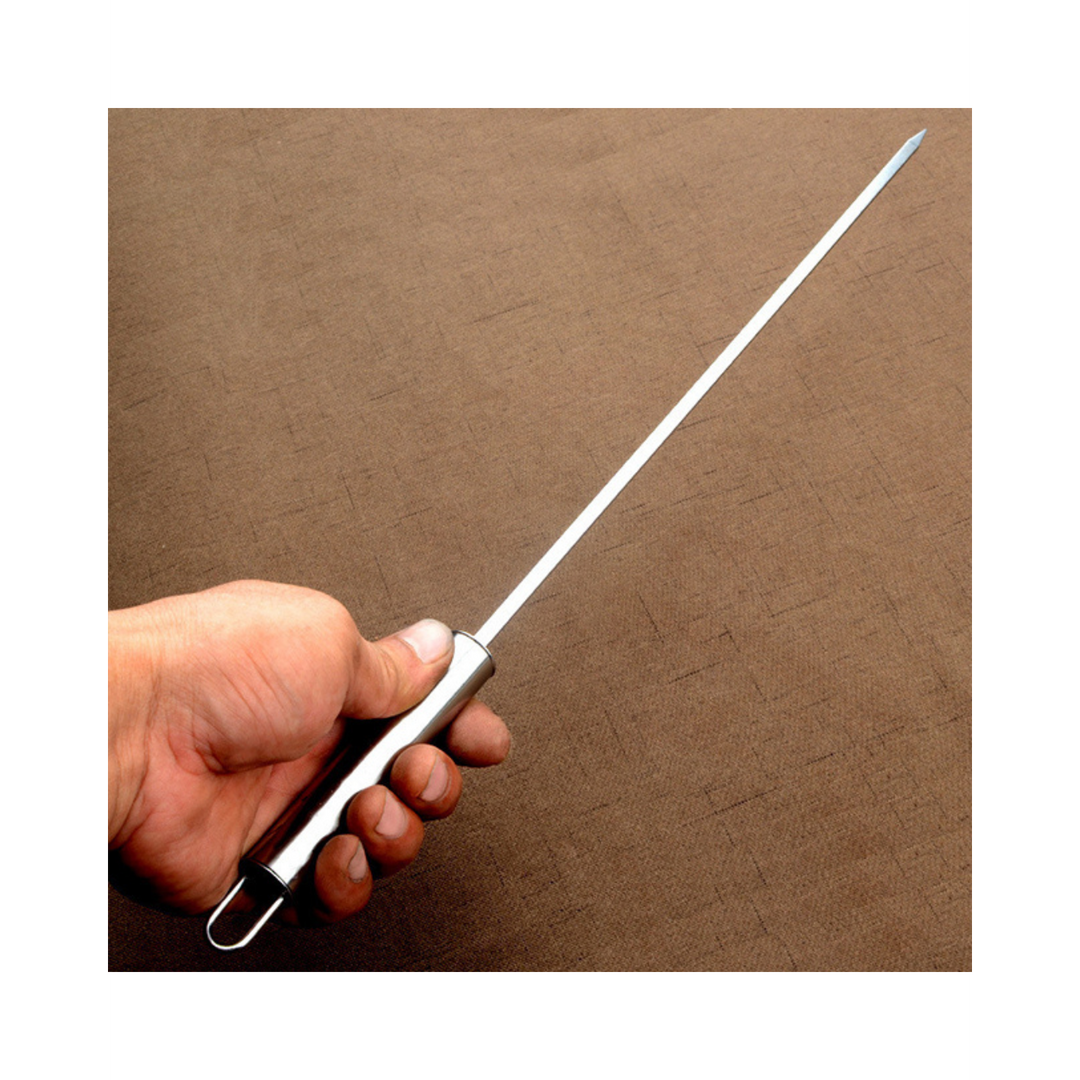 Long Stainless Steel Flat BBQ Skewer Set