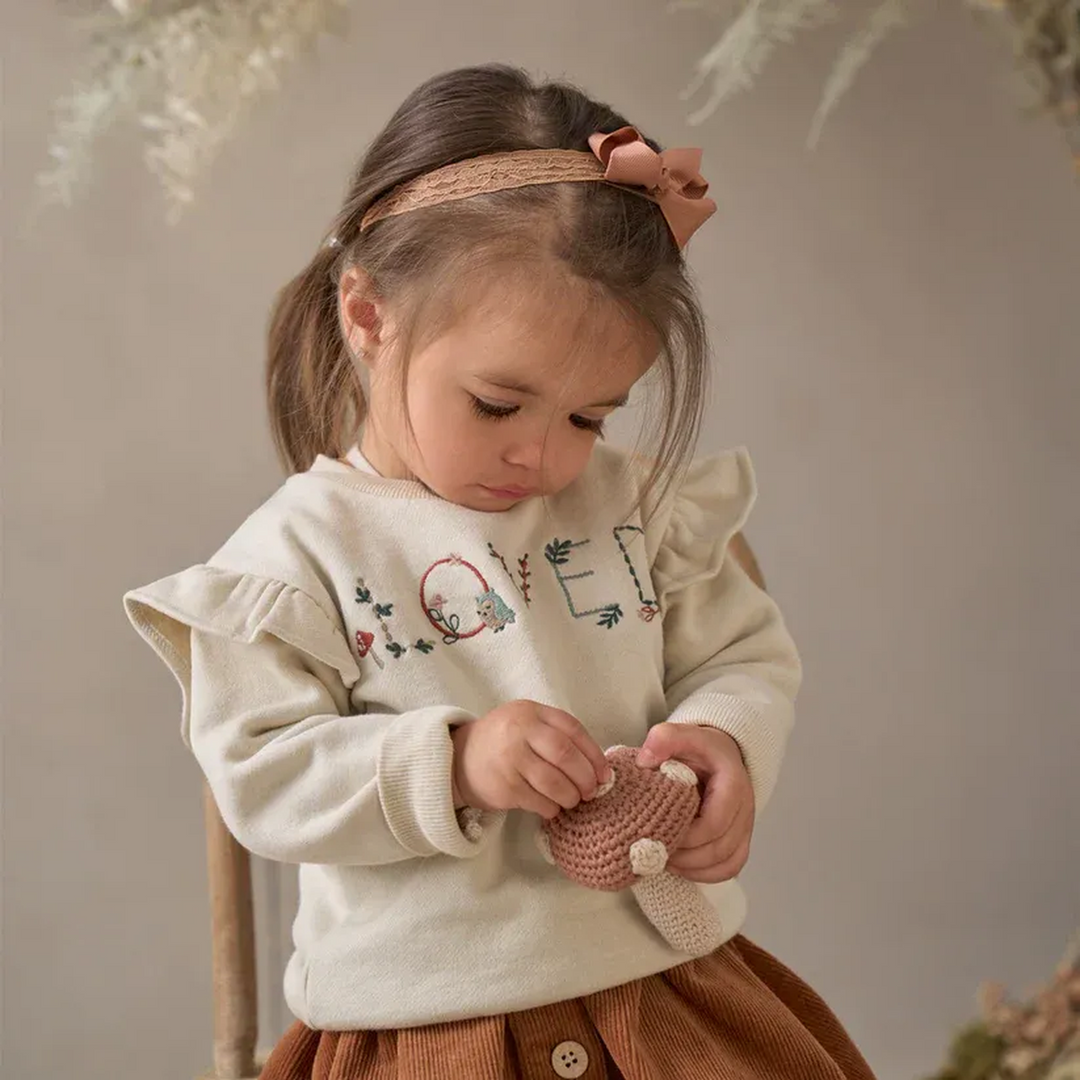 Elegant Baby "Loved" Flutter Sleeve Pullover