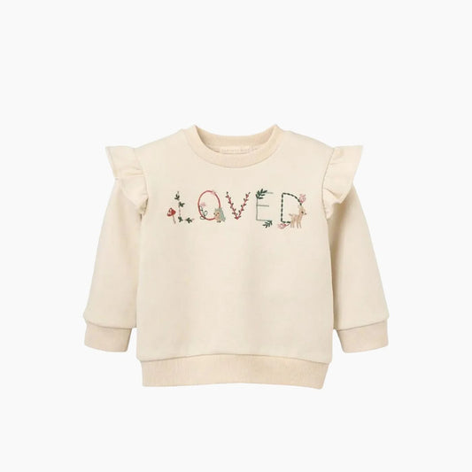 Elegant Baby Loved Flutter Sleeve Pullover