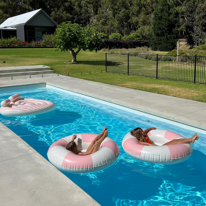 SunnyLife Luxe Pool Ring in Stole My Heart Pink Stripe