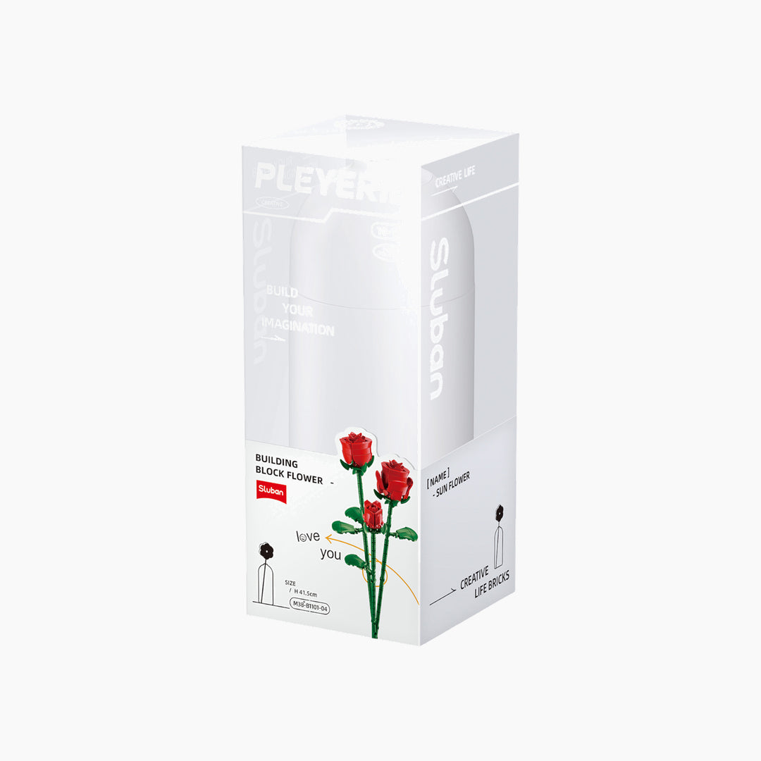 PLEYERID وردة حمراء 258 قطعة