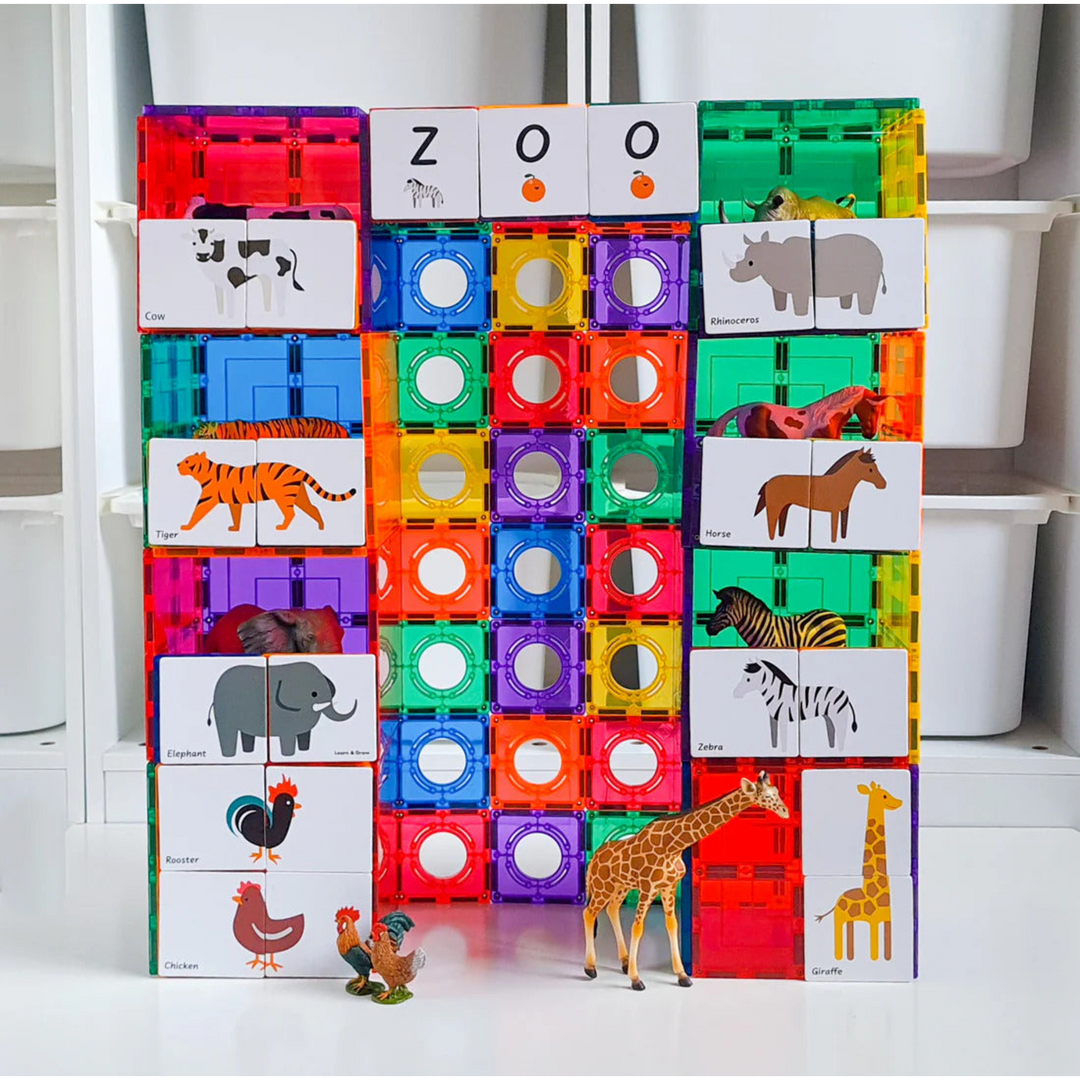Tiletek Magnetic Tile Toppers Animal Puzzle Pack 40 pcs