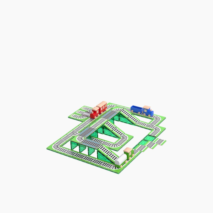 Tiletek Magnetic Tile Toppers Train Track Pack 36 pcs