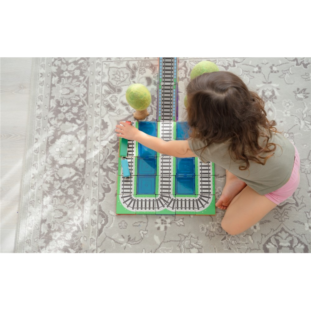 Tiletek Magnetic Tile Toppers Train Track Pack 36 pcs