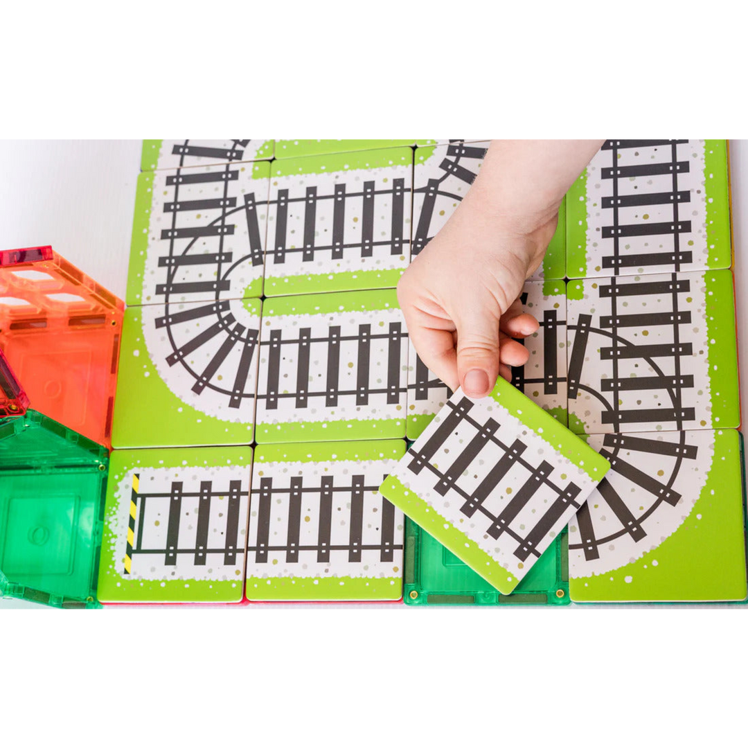 Tiletek Magnetic Tile Toppers Train Track Pack 36 pcs