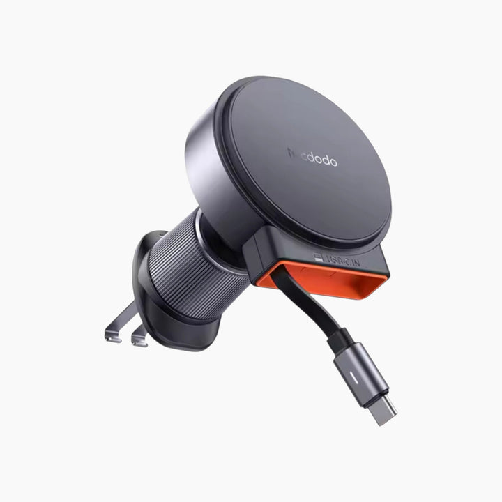 MCDODO 300 AirVent Magnetic Wireless Car Charger With Hidden Telescopic Cable (15W)