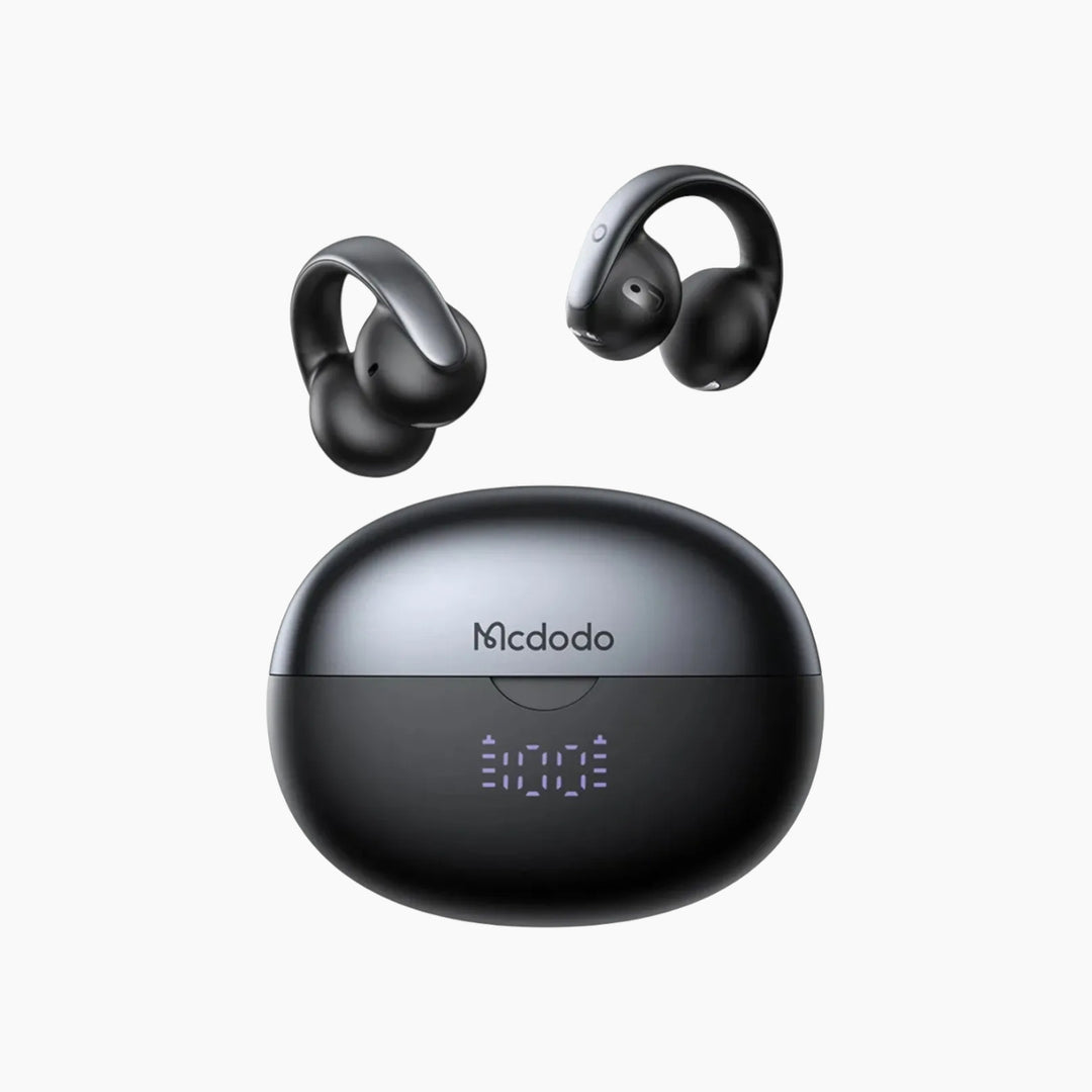 MCDODO Air O3 clip-on open-ear earbuds with LED battery display