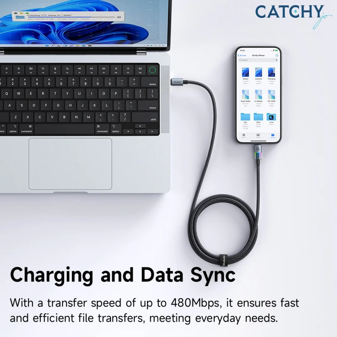 Mcdodo CA-8190 USB-C to Lightning cable with RGB lighting