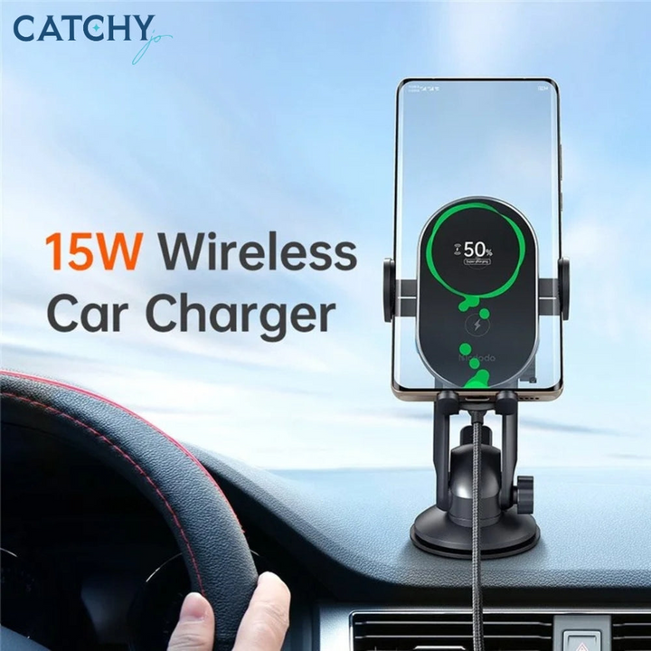 MCDODO CH-1600 2 in 1 wireless charger car mount with 15W charging