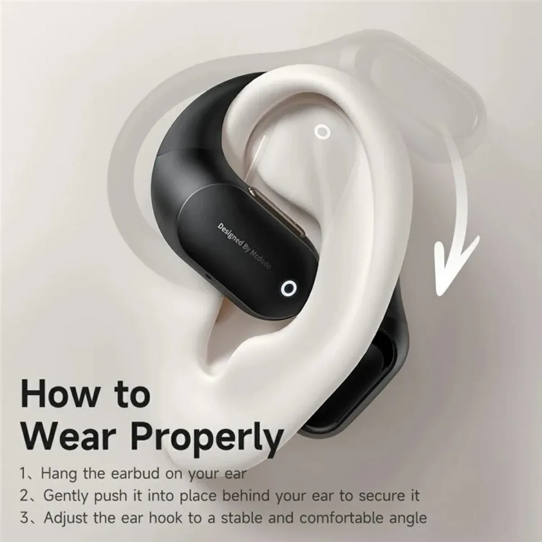 MCDODO HP-007 open-ear true wireless earbuds with LED display charging case