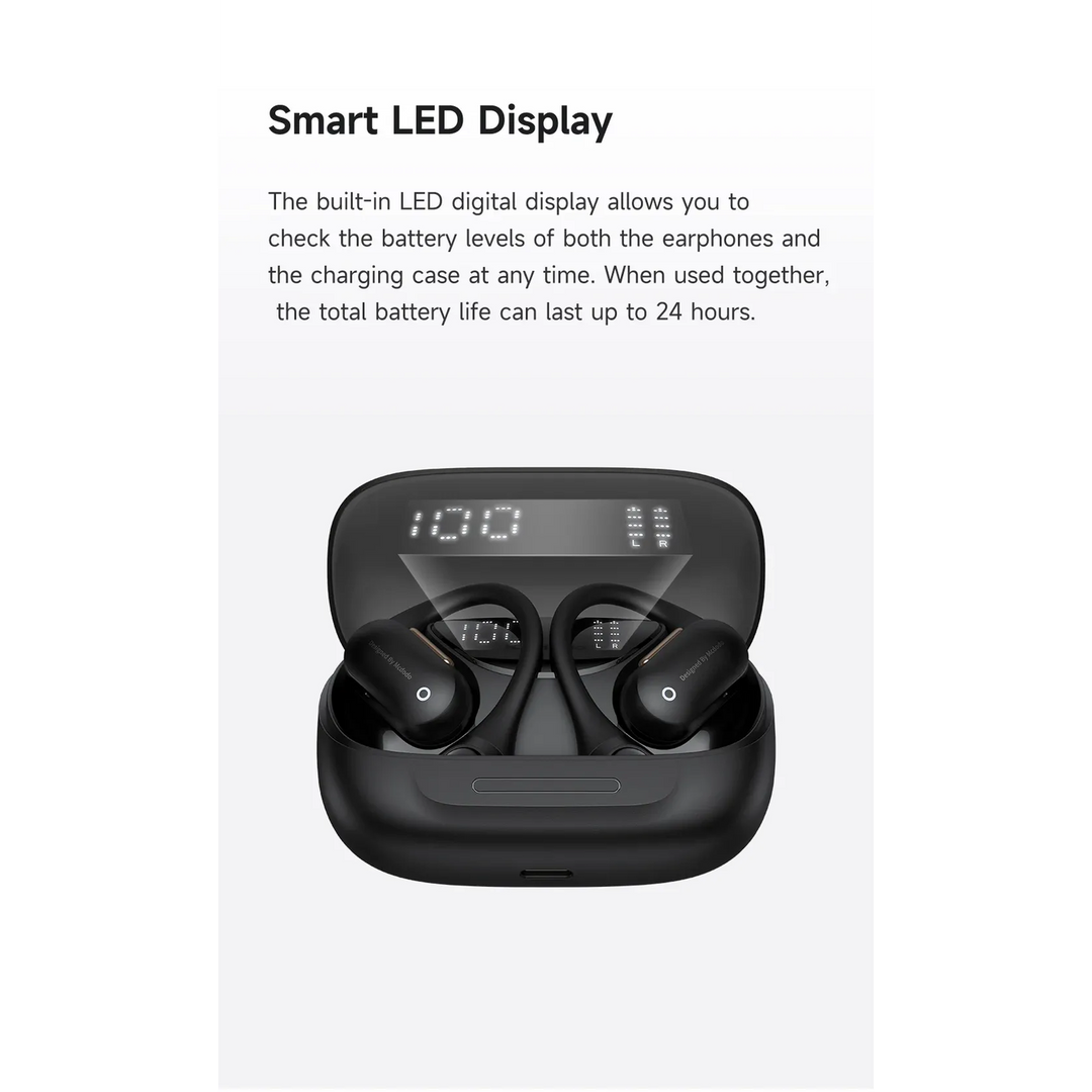 MCDODO HP-007 open-ear true wireless earbuds with LED display charging case