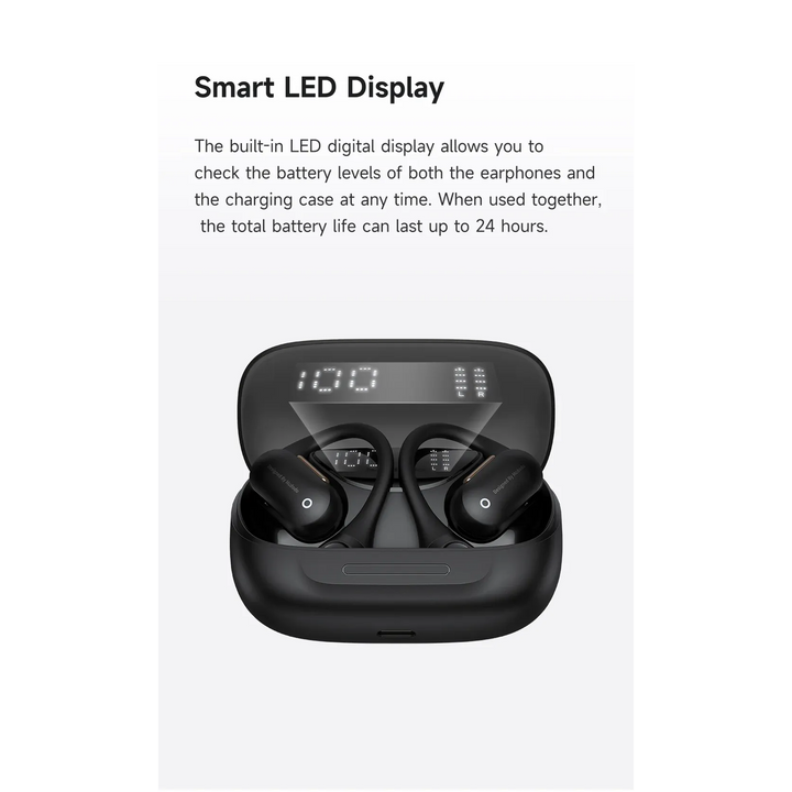 MCDODO HP-007 open-ear true wireless earbuds with LED display charging case