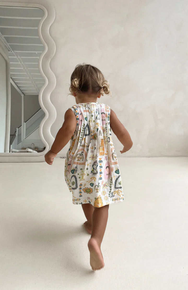 Noni The Label Meditessa Pleat Front Tie Dress in size 2 years