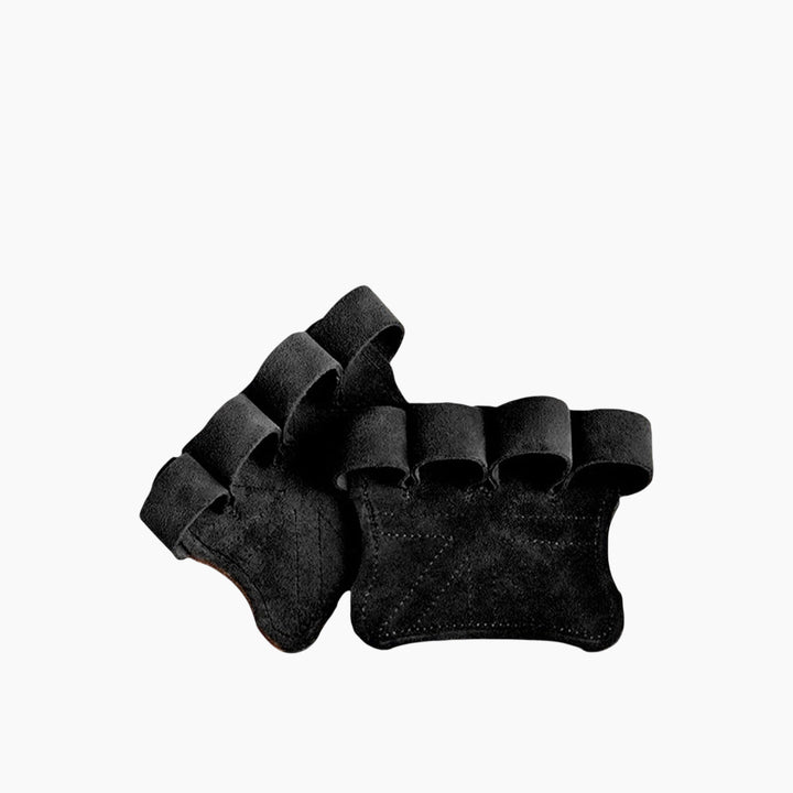 META TRAINING GLOVES, medium size, fingerless cowhide leather with non-slip palm pads