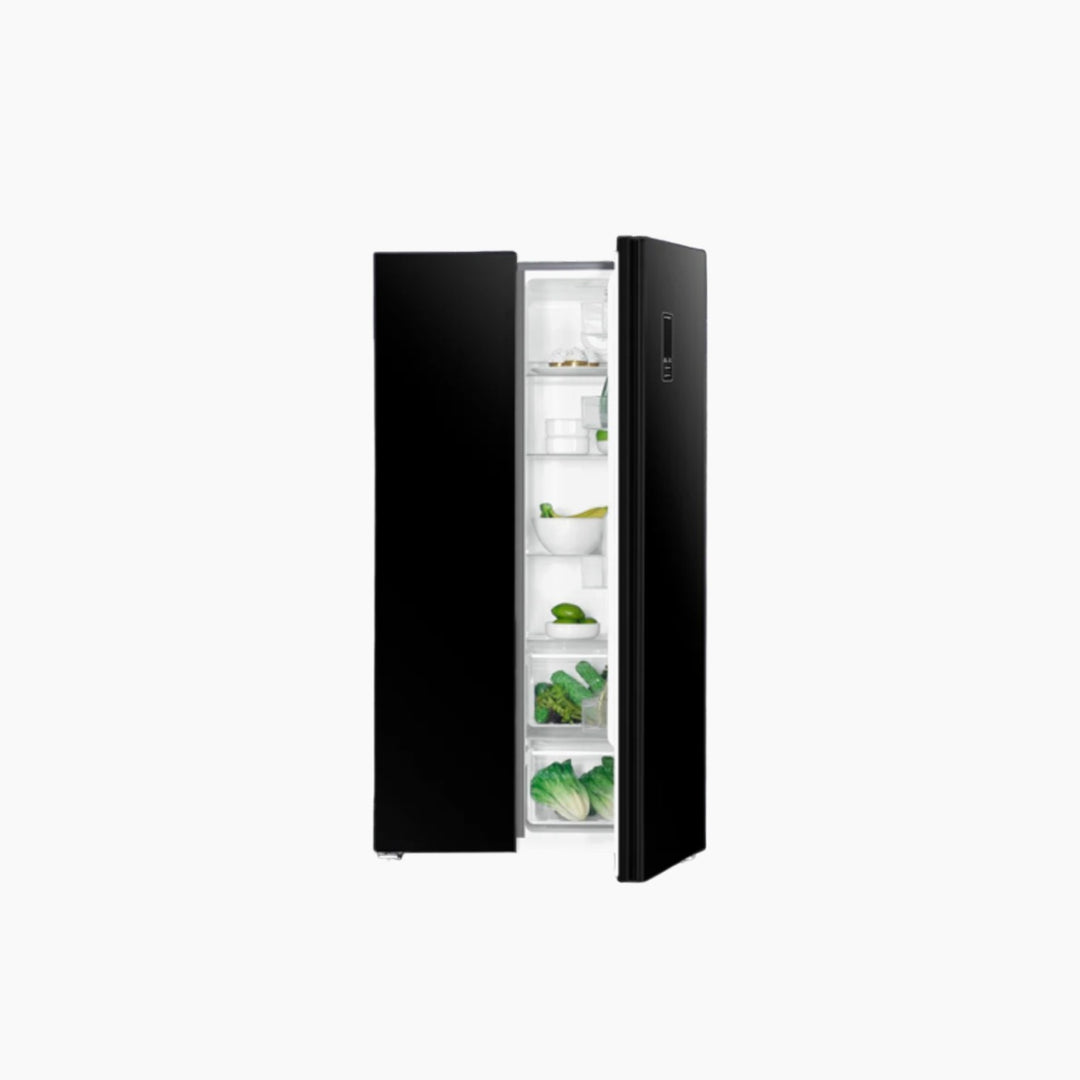 METALUX Side-by-Side Fridge 673L Glass Black