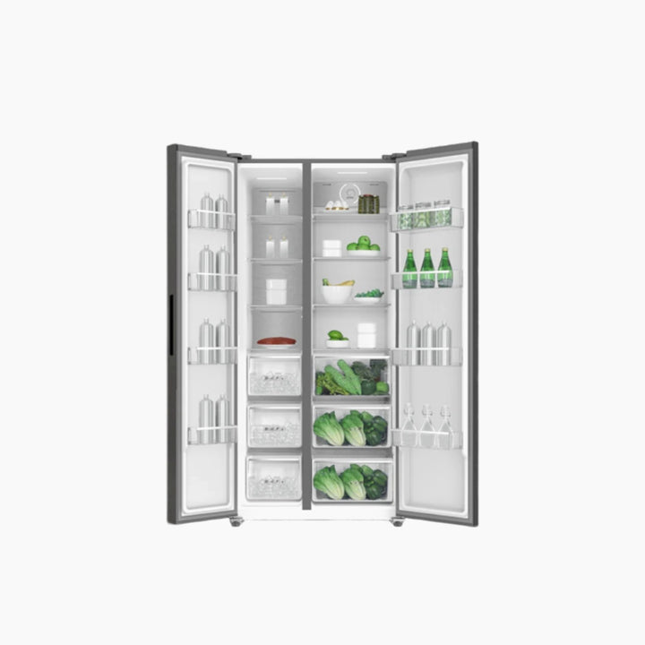 METALUX Side-by-Side Fridge 673L Glass Black