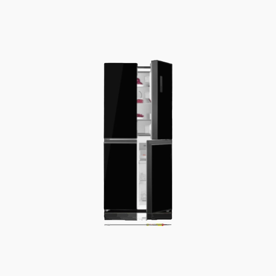 METALUX 4-Door Fridge 442L Glass Black