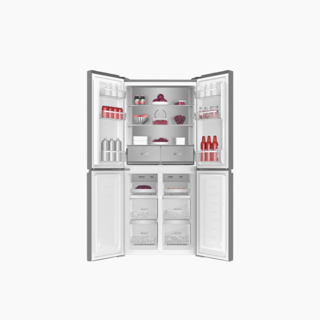 METALUX 4-Door Fridge 442L Glass Black