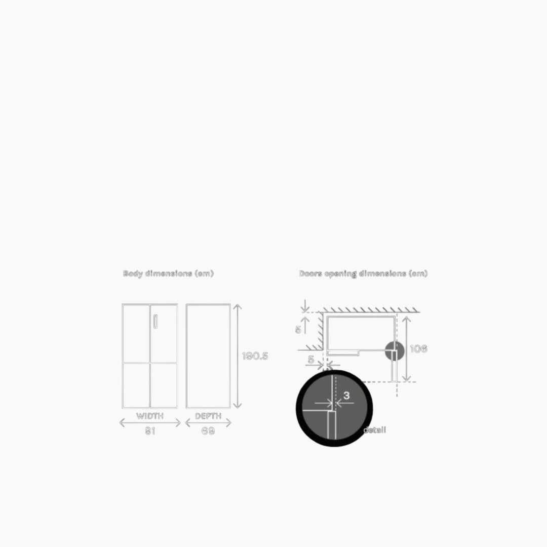 METALUX 4-Door Fridge 575L Glass Black