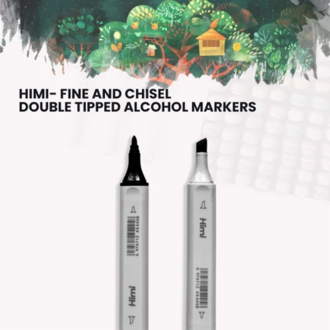 Himi Miya-CC Alcohol Marker Pen Set - Chisel and Fine Tip
