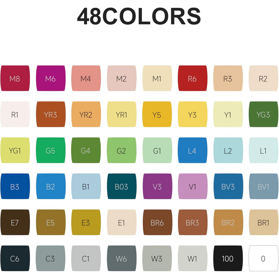 Himi Miya-CC Alcohol Marker Pen Set - Chisel and Fine Tip