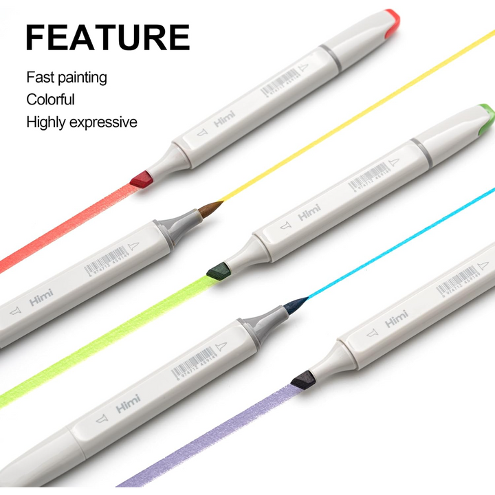 Himi Miya-CC Alcohol Marker Pen Set - Chisel and Fine Tip